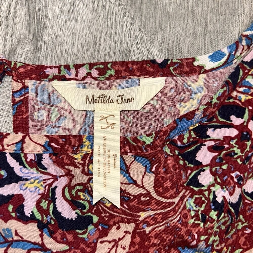 Matilda Jane Lovely Menagerie Flora Boho Cottegecore Shift Dress Size Large - Picture 8 of 10